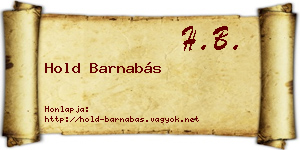 Hold Barnabás névjegykártya